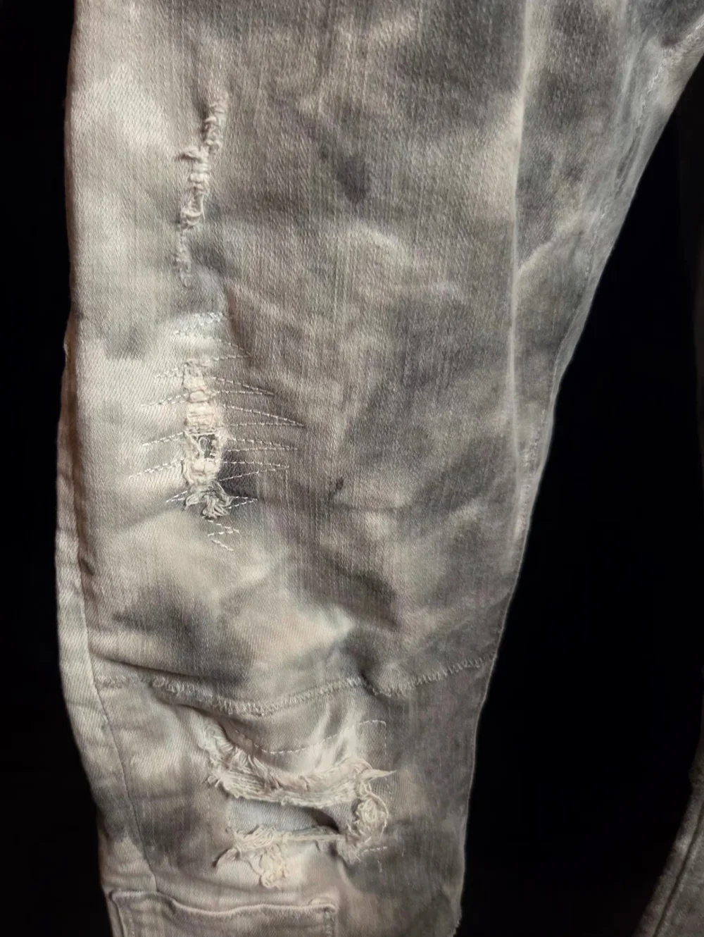 ✨️UPDATED✨️Sexy Woman Italy SW1207 Grey Tie Dye Distressed Boyfriend Jeans -